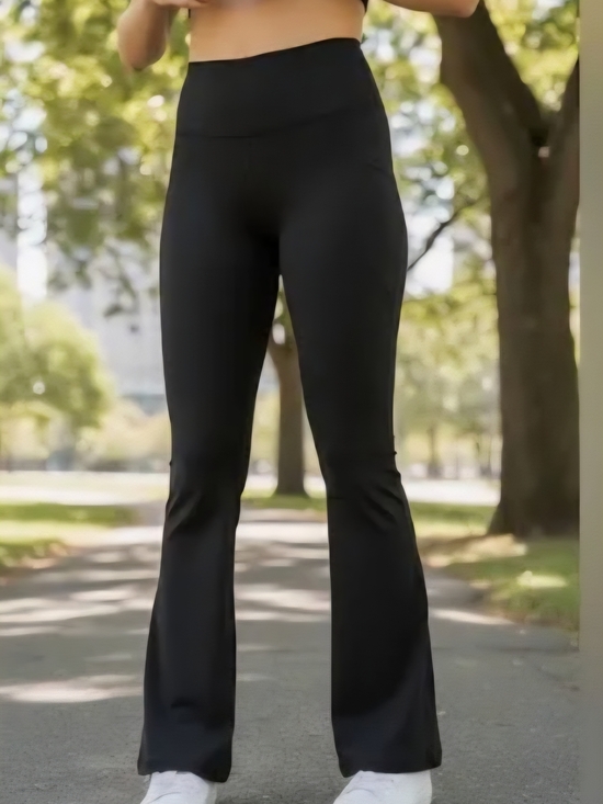 vital life Pants - High-Waist Black Flare Leggings - Sleek Everyday Leggings
